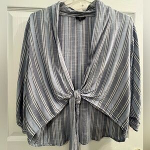 DREW Front tie Striped Blue Women's Top Size XS